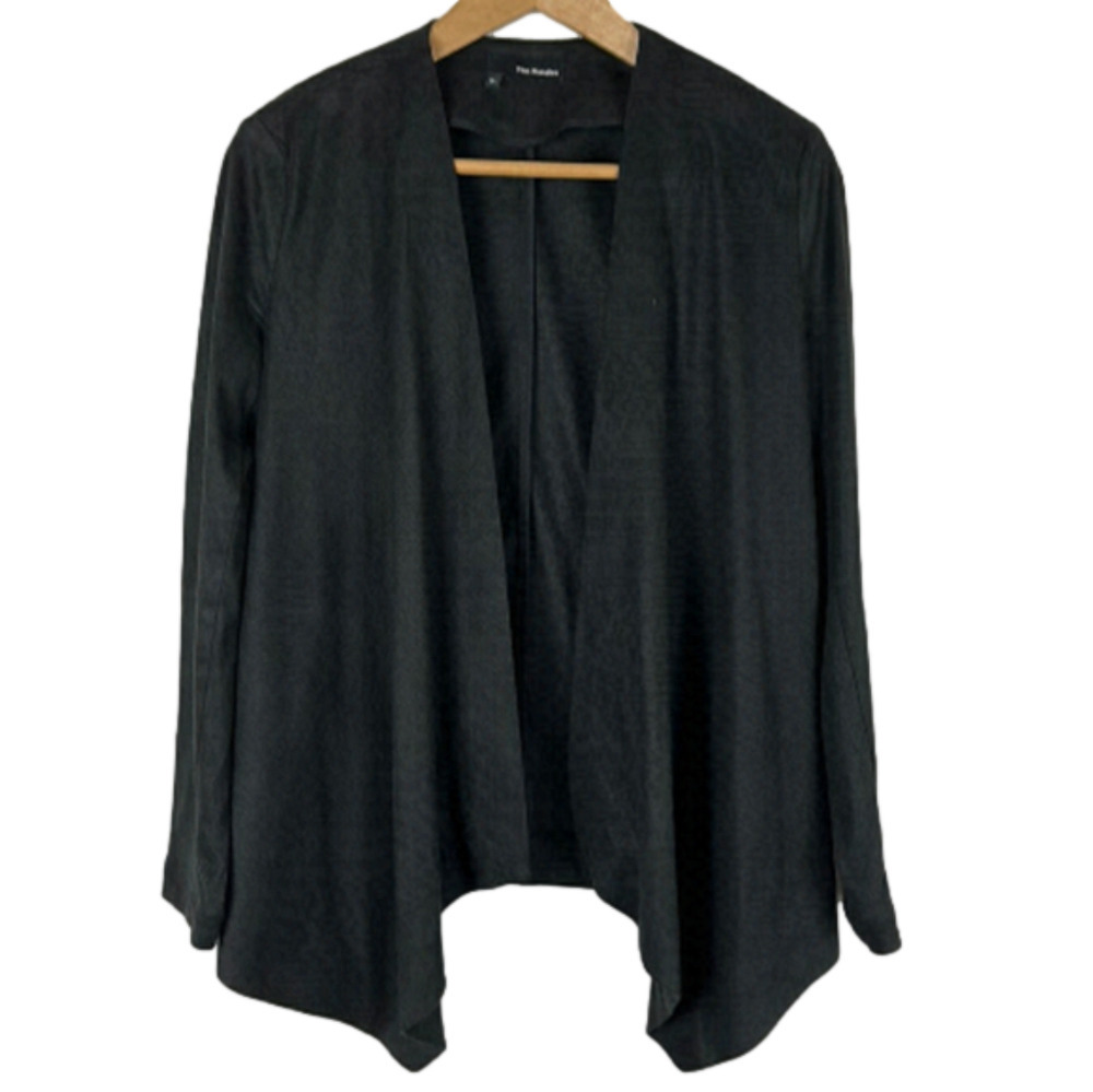 The Kooples Open Faux Suede Cardigan Jacket size EU 34 black